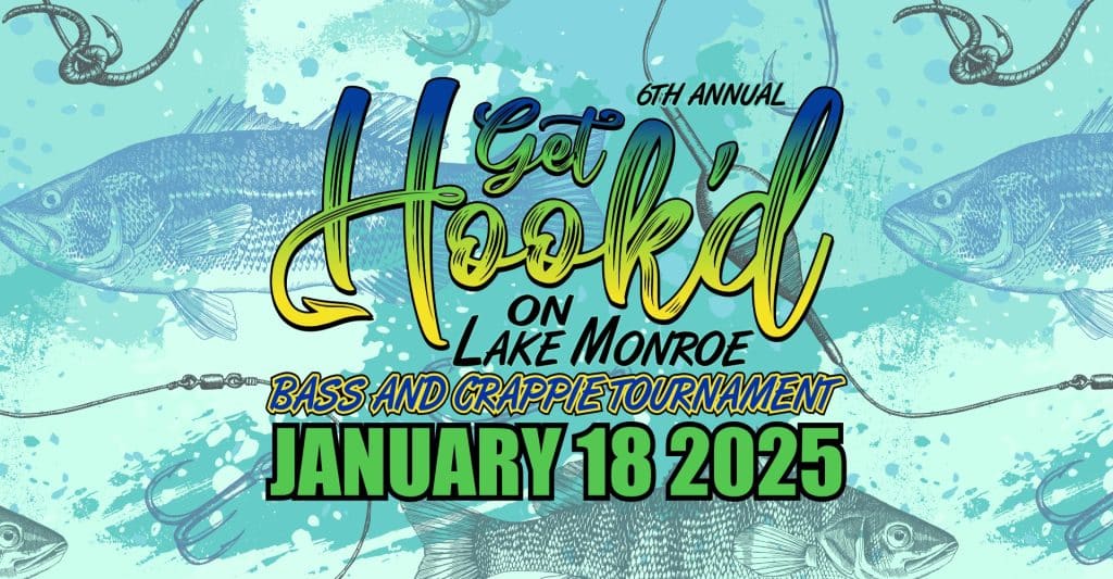 Advertisement for the 2025 Get Hook'd Bass and Crappie tournament