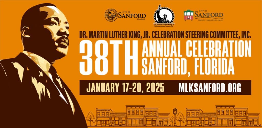 A flyer annoucing the celebration of Dr. Martin Luther King Jr in January 2025