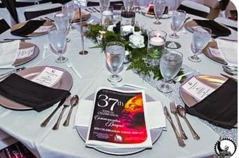 table setting for the Commemorative Banquet for Dr. Martin Luther King Jr