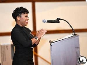 Commissioner Britton speaks at the commemorative banquet in honor of Dr. Martin Luther King Jr