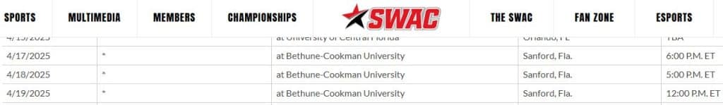 A highlight of events that SWAC partnered with Sanford at Bethune-Cookman University