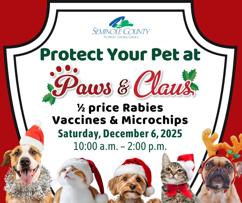 flyer for Paws and Claus event