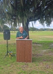 Mayor Art Woodruff speaks at the Mayfair Country Club ribbon cutting