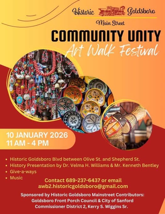 Flyer for the Community Unite Art Walk Festival