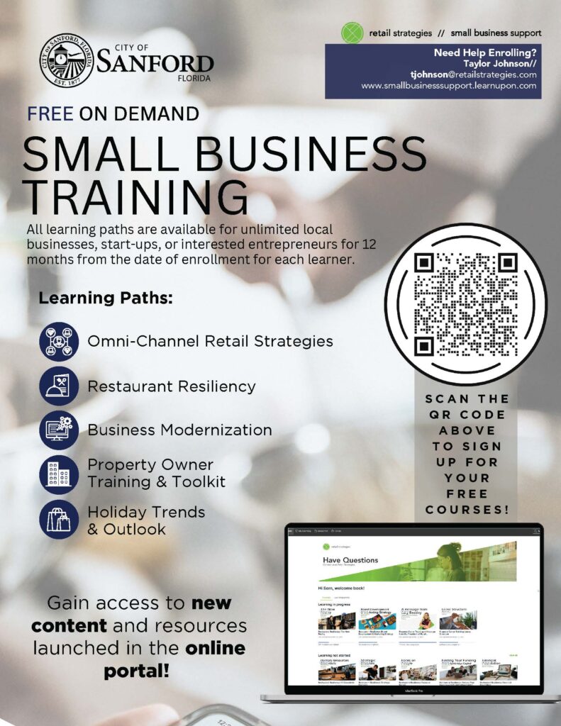 an informational flyer about free Small Business Training