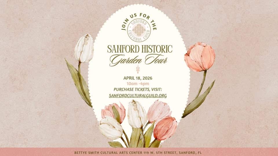 The 2026 Sanford historic Garden Tour will take place on April 18, 2026.